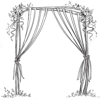Step 3: Your wedding day — illustration of a decorated wedding arbour